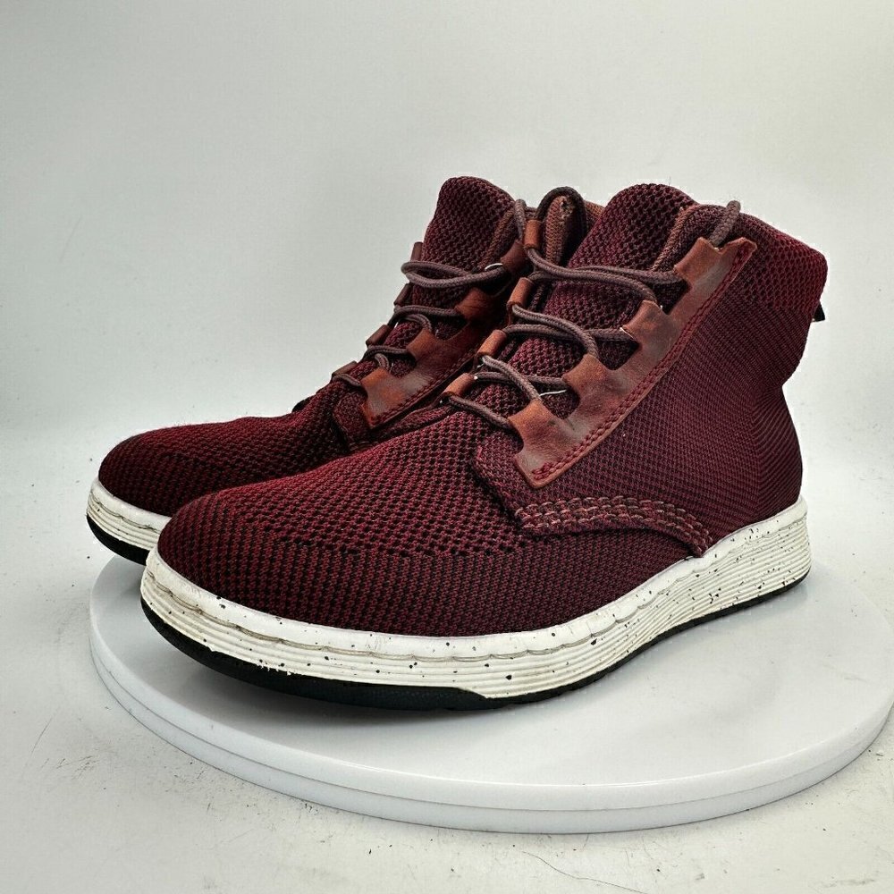 Dr. Martens Telkes Knit Women Size 8 Ankle Sneaker Boot Burgundy Maroon
